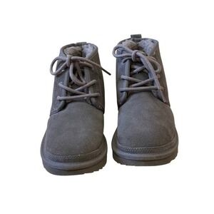 UGG Neumel Charcoal Chukka Suede Leather Boots Lace Up Ankle Boots - Size 5